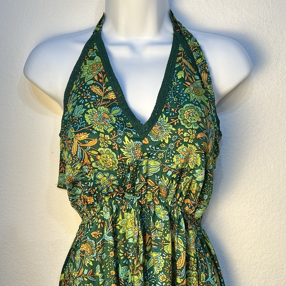 Floral Green Halter Maxi Dress NWT - Picture 10 of 11